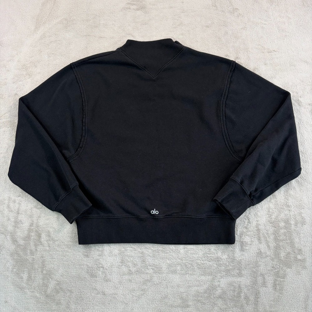 Alo Yoga Pullover Oversized Sweatshirt Women Small Black Athleisure Gym‎ Travel